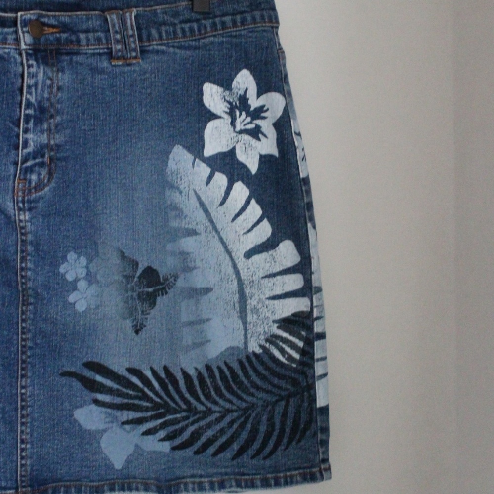 Venezia Leaf Jean Skirt